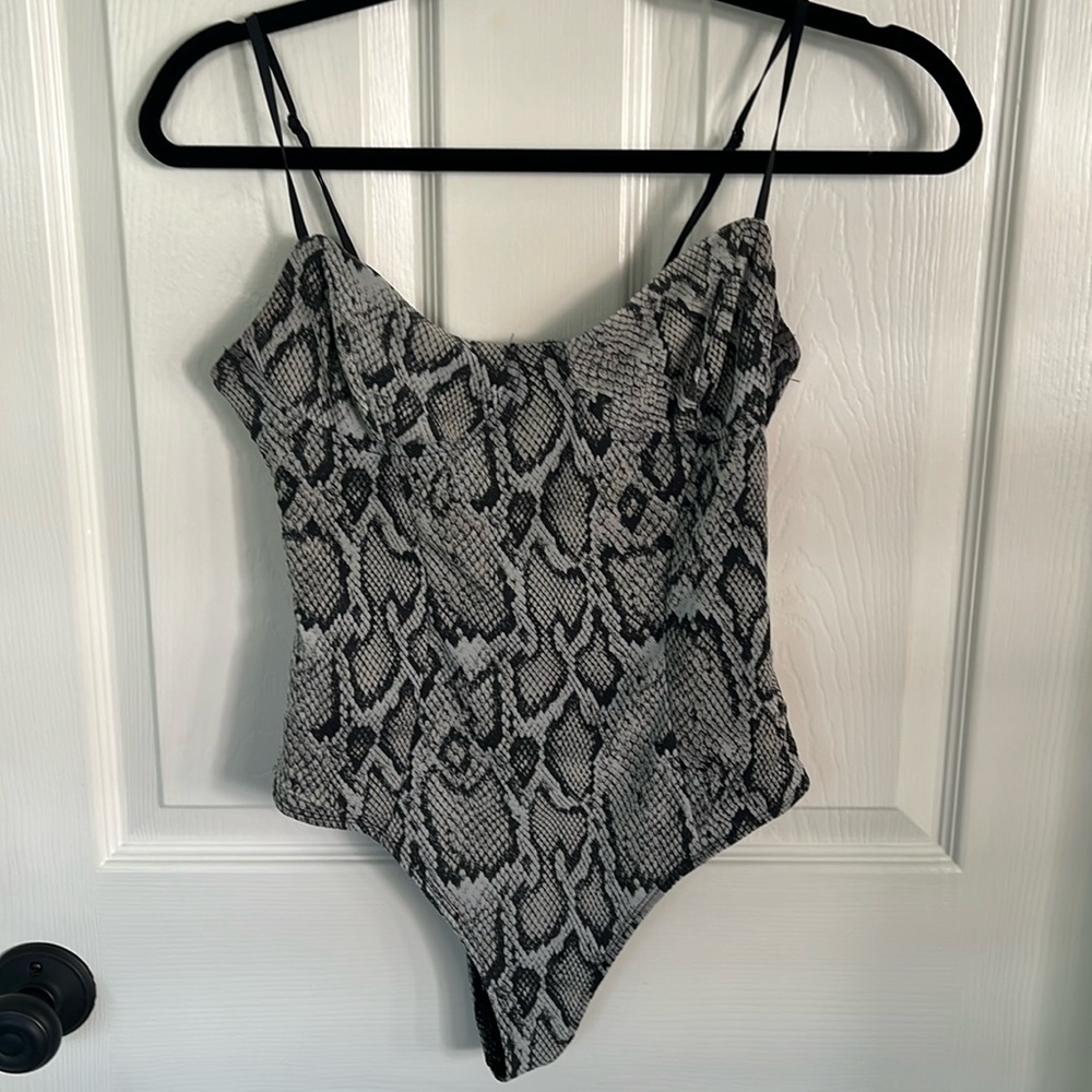 AFRM Snakeskin Cami Body Suit